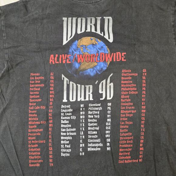 Vintage 1996 KISS World Tour Concert Shirt Authentic sz XL Black - Picture 7 of 7